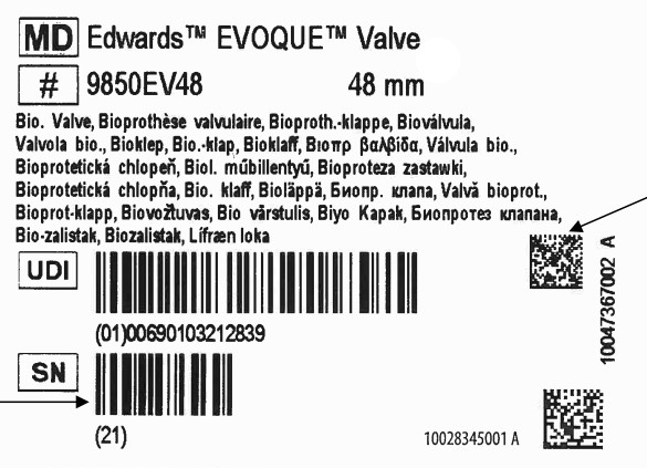 etiquettage valve EVOQUE taille 48